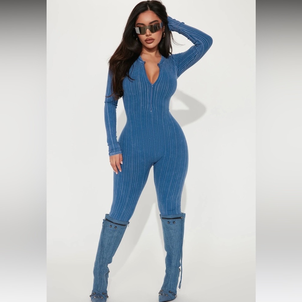 Fashion nova back to the streets ribbed jumpsuit
